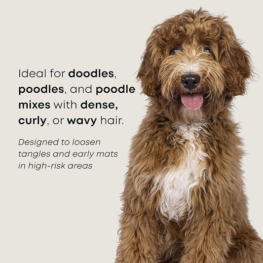 Freshly Bailey Metal Comb for Dogs - Greyhound Comb for Grooming Poodle, Doodle, Goldendoodle - Dog Comb with Dual Teeth for Curly & Wavy Coats