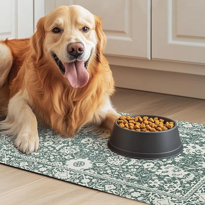 Dog Food Mat for Floors Waterproof Quick Dry Pet Placemat Cat Feeding Bowls Mats for Food and Water, Eco-Friendly Dog Accessories Diatomite Pets Supplies 17" X 30"