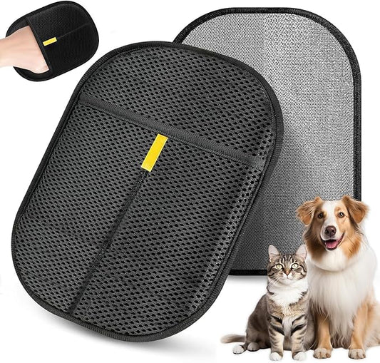 Pet Hair Removal Glove for Dogs & Cats, 2 Pack Newly Upgraded Reusable Electrostatic Pet Hair Glove, Magic Brush Pet Hair Remover Tool for Clothing, Couch, Carpet, Car Seat