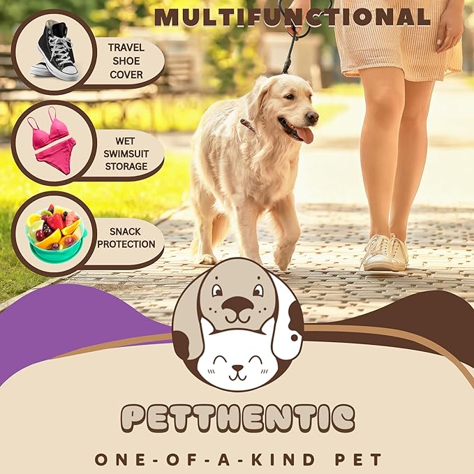PETTHENTIC Biodegradable Dog Poop Bags with Leash Holder & Dispenser, 240 Count - Lavender Scented, Extra Thick Leak-Proof Cornstarch Waste Bags for Dogs, 16 Rolls, Eco-Friendly Compostable