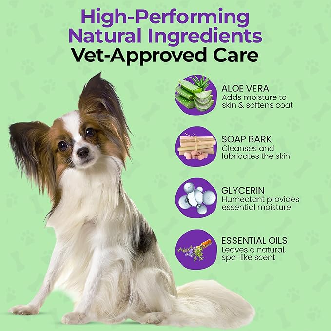 Hydrating Daily Dog Deodorant Spray – Gentle Between Bath Cleansing & Deodorizing Spray for Grooming Dry & Sensitive Skin – Extends Between Bath Time During Cold Weather