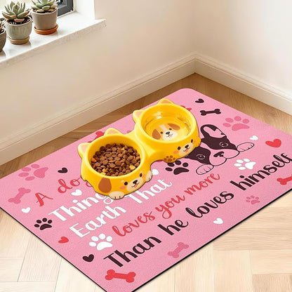 Pet Feeding Mat for Floors Waterproof Dog Mat for Food and Water Absorbent Quick Dry Non Slip mat for Cat Bowls