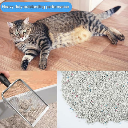 itPlus Cat Litter Scoop, Stainless Steel Cats Sturdy Mesh Scooper Kitty Litter Scoop Long Handle Scooper Shovel Sifter for All Litter Types Metal Cat Scooper for Litter Box