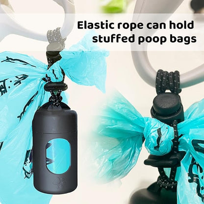 Dog Poop Bag Dispenser for Leash with Snap Clip, Skin-friendly Texture Waste Bag Holder for Dog Walks and Cats, Pets Litter Bag Container, Indoor & Outdoor Use (Black, 1)
