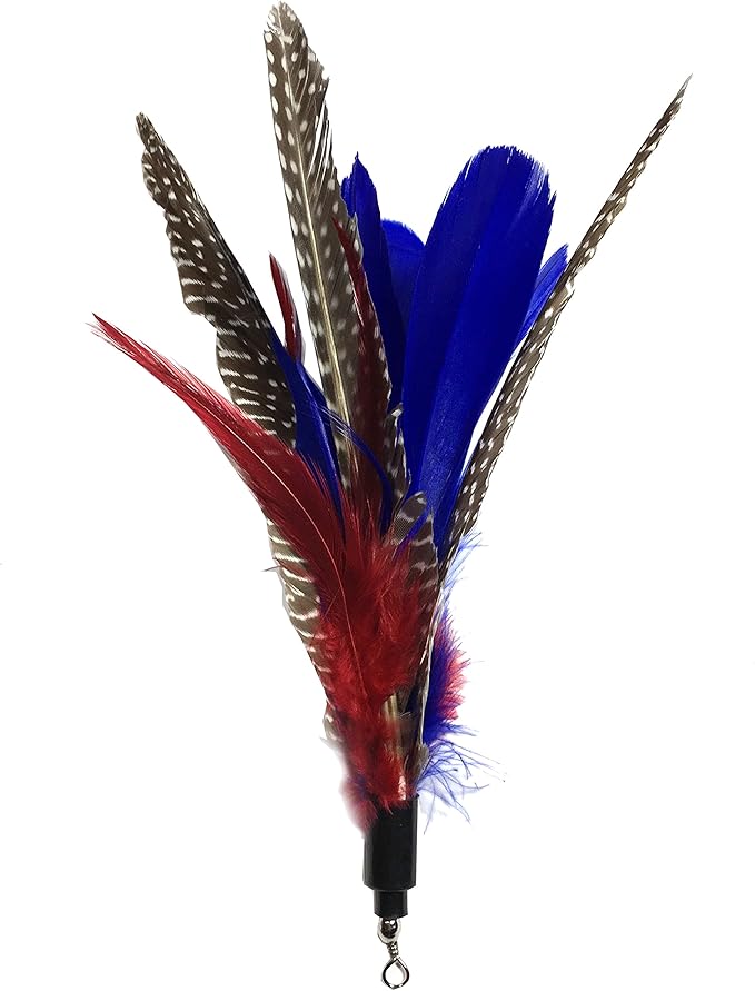 Pet Fit For Life 7 Piece - PLUS BONUS - Replacement Feathers and Soft Furry For Interactive Cat and Kitten Toy Wands