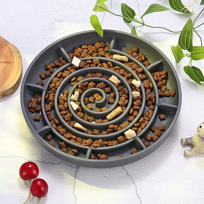 Slow Feeder Bowl,Soft Silicon Rubber Slow Feeder Slow Down Eating Time for Dog Cat Puppy Pet with Stong Suction Cups for Dog Bowls Slow Eating Bowls