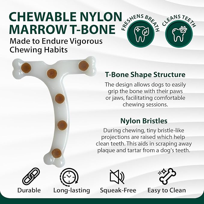 Sporn Dog Dental Toy, Marrow Chew, T-Bone