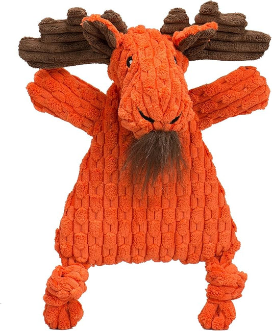 HuggleHounds Flatties - Dog Plush Toys to Keep Them Busy, Squeaky Crinkle Pet Toy for Medium and Large Dogs, Durable Stuffed Animal Toy - Morris Moose HuggleFlatties, Large