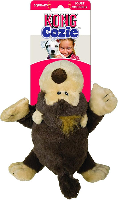 KONG Cozie Funky Monkey, Squeaky Plush Dog Toy, for Medium Dogs