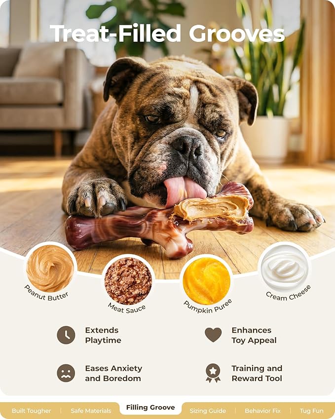 Dog Toys for Aggressive Chewers: 3 Pack Dog Chew Toys, Indestructible Dog Toy for Medium Large Dogs, Tough Dog Toys to Keep Them Busy, Chew Toys for Dogs, Bacon Flavor
