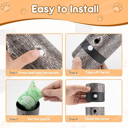 Homrich Interactive Cat Puzzle Toys for Indoor Cats, Hide Seek Funny Cat Toys with Plush Catnip Toys, Self Play Fun for Kitten Adult Bored Cats, Engages Hunting Instincts
