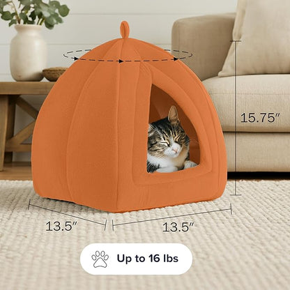 PETMAKER Indoor Cat House with Removable Foam Cushion for Cats, Kittens, Small Dogs & Small Pets, Plush Pet Bed Crate Tent Hideaway with Cozy Soft Interior, Small Animal Sleep & Rest Space