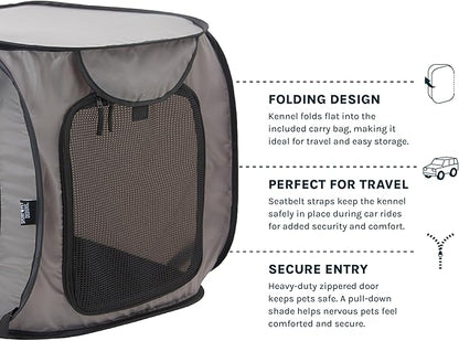 SportPet Designs Large Pop Open Kennel, Portable Cat Cage Kennel, Waterproof Pet bed, Carrier Collection