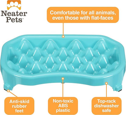 Neater Pet Brands Neater Slow Feeder Dog Bowls, Slows Down Fast Eaters to Help Digestion & Prevent Overeating, Non-Slip Food Bowl, BPA-Free, Holds 2.5 Cup of Food for Small to Medium Breed or Puppy