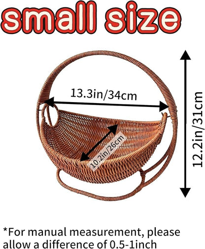 Cat Cradle Hammock Rattan Styles Cute Creative Hanging Kit with Stand Cups, Indoor Outdoor Hanging Swing Bed for Cats, Small Dogs & Small Animals, Ideal for Sleeping, Playing & Lounging (Small)