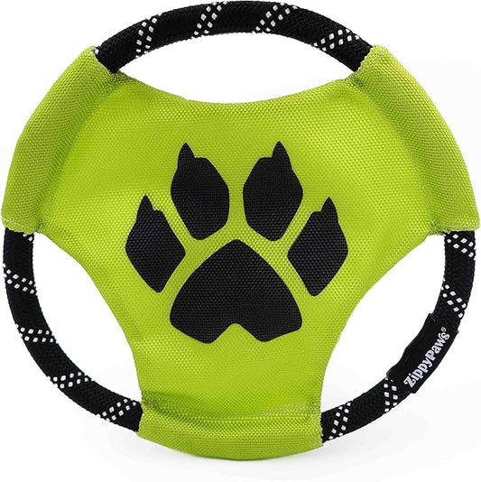 ZippyPaws Rope Gliderz Dog Toy, Soft Frisbee with Durable Rope for Tugging and Chewing, Miraculous Cat Noir