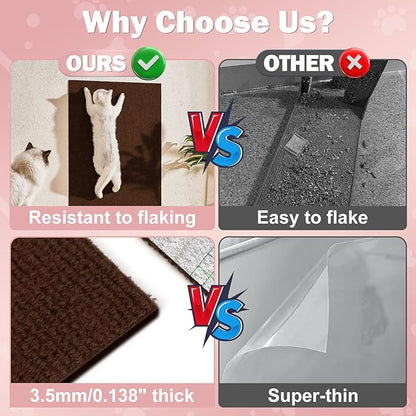 23.6x15.8 Couch Wall Corner Protection for Indoor Cats,Anti Scratch Furniture Protector from Cats Scratching,Trimmable Climbing Cat Scratcher Pad Play Mat Easy Use for Cat Board/Door/Carpet