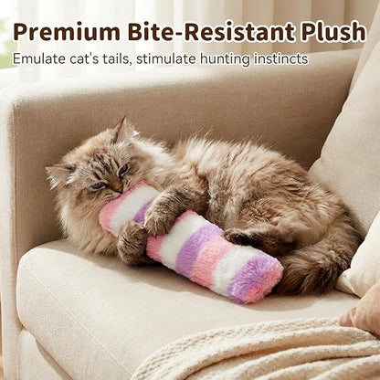 Cat Toys 3 Pack Catnip Pillows, Soft and Durable Crinkle Sound with Catnip Inside, Interactive Cat Toy Indoor Cats Kitten Kicker, Promotes Kitty Exercise, Easter Gifts Toys-Rainbow Color