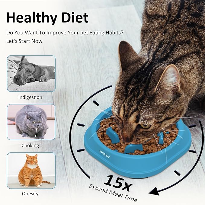 2PCS Anti-Choking Slow Feeder Dog Bowls Small Size Dog, Slow Feeder Cat Bowl, Supplies and Puzzle for Pet