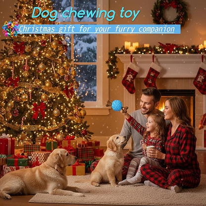 Dog Toys,Hybrid Dog Chew Toy for Aggressive Chewers, 2-in-1 Durable Wood-Plastic Bone & TPR Spike Ball, Natural Wood Scent, Integrated Safe Design for 20-100 lbs Medium Large Breeds