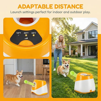 Pet Dog Ball Launcher Automatic Ball Throwing Machine Tennis Ball Launcher Dog Interactive Toy Outdoor