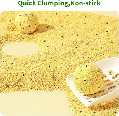 HoneyGuardian Millet Cat Litter Fast Clumping, 100% Natural Ingredients Litter, Flushable, Really Dust Free, Lightweight,Ultra Absorbent, Solubility in Water(5.2lb×4bag)