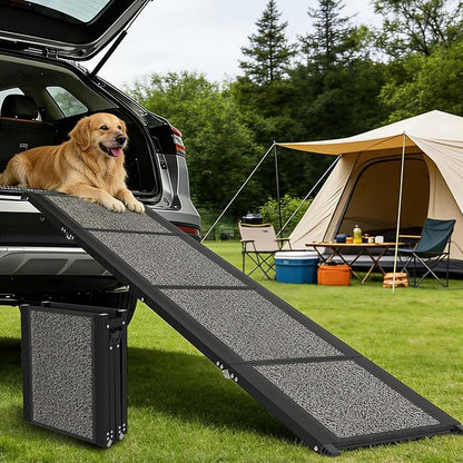 Dog Ramp for Car 63" x 17", Folding Pet Ramp for Large Dogs with Non-Slip Rug Surface, Portable Dog Car Ramp for SUV Car & Truck
