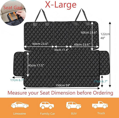 ANOSOSPECIAL Dog Car Seat Cover for Back Seat Cover for Kids, Waterproof X Large Rear Seat Protector for Pet Auto SUV Truck (XL, Black)