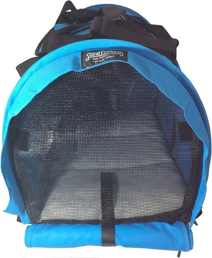 SturdiBag XL Pet Travel Carrier: Flexible Height for Cat and Dog Soft Sided with Safety Clips and Seatbelt Straps | Blue Jay, 20" x 16" x 12" (PN: SB3-BJ)