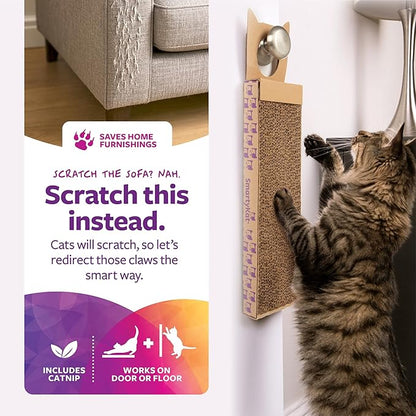 SmartyKat Scratch Up Corrugated Hanging Cat Scratcher, Catnip Infusion Technology - Brown, Single Wide