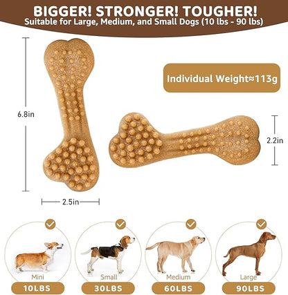 Durable Dog Chew Toy for Aggressive Chewers, Tough Dental Toy for Teeth Cleaning, Boredom & Anxiety Relief, Long-Lasting Toy for All Dog Sizes & Teething Puppies, Keep Them Busy