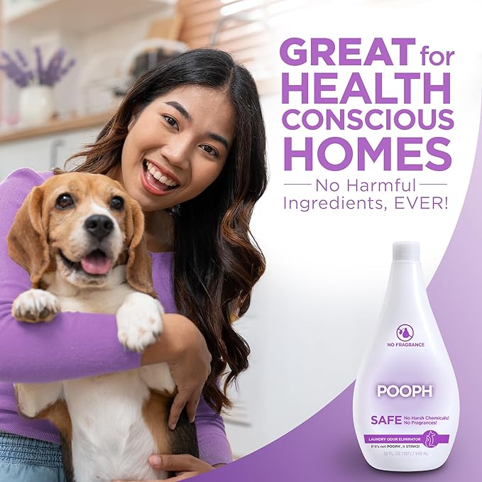 Pooph Laundry Additive 2 Pack 32oz Odor Eliminator for Clothes Pet Urine Smell Remover Fragrance Free Laundry Booster for Dogs Cats Sweat Smoke Odor