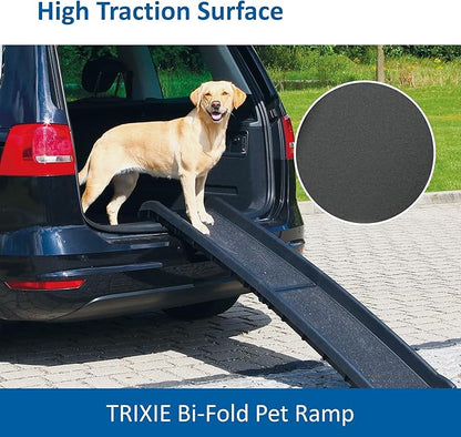 Trixie Folding Dog Ramp with Non-Slip Surfaces - Pet Ramp for Large Cars and SUVs - Foldable, Easy to Store and Clean - in Black