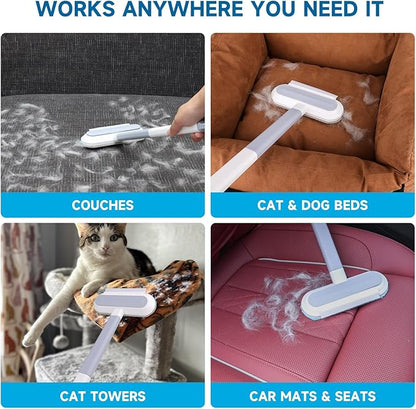 Cat and Dog Hair Remover for Couch & Furniture, Better Than Lint Rollers for Pet Hair, Reusable, Washable Fur Cleaner for Carpets, Clothing, Bedding, Portable Multi-Surface Tool for Home & Car
