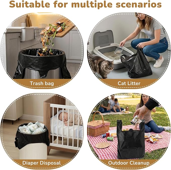 Dog Poop Bags Compatible with Arm and Hammer, Pooper Scooper Bags Fit for Swivel Bin & Rake Dog Pooper Scooper, Thick Pet Poop Bags Waste Bags with Handles, Disposable Garbage Bags for Pet 50 Count