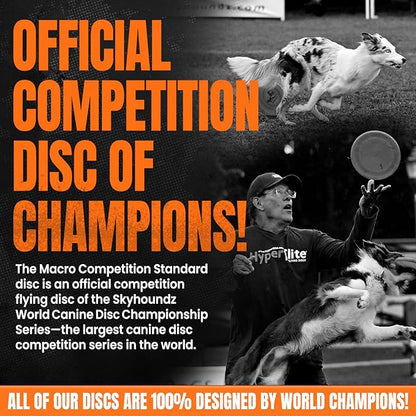 Hyperflite Macro Competition Standard Dog Disc 5" (28g) | Ultimate Flying Disc for Dogs | Official Skyhoundz Competition Disc for Play, Fetch & Pool Fun | Floats | Lightweight | Anti-Glare - Orange