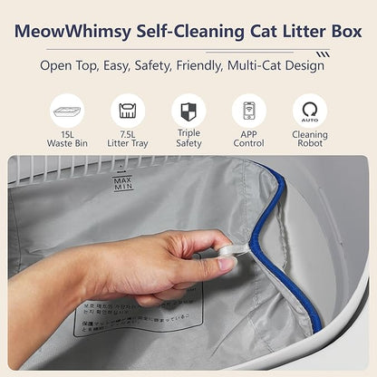 S7 Pro Self Cleaning Litter Box, Automatic Open Top, App Control, Extra Large Electric for Multi-Cat, Includes Pedal Mat and Bags