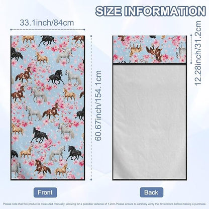 SEANATIVE Horse Flowers Sweat Towel Seat Cover, Car Seat Towel Protector, Car Seat Cushion Covers for Trucks SUV Jeep, Universal Seat Covers for Gym, Running, Swimming