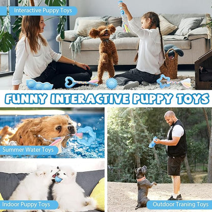 6 Pack Puppy Toys Cute Blue Puppy Chew Toys for Teething Small Breed Dog Chew Toy Interactive Pet Toy Set for Puppies Soft and Durable Small Breed Doggy Teething Ball