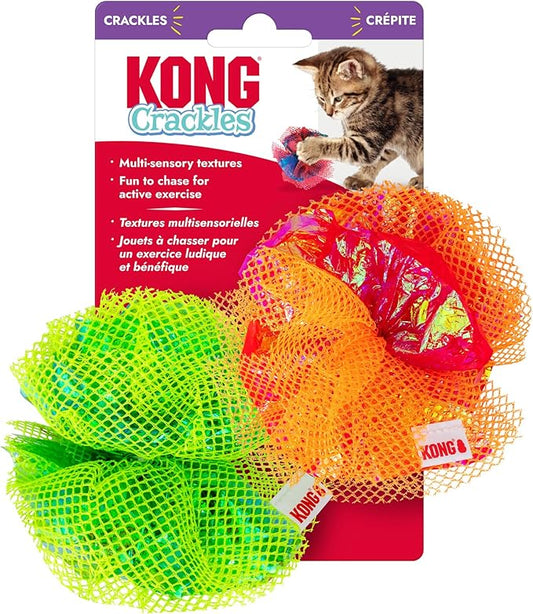 KONG Crackles Cat Toy – Crinkle Sounds, with Catnip, and Treat-Hiding Fun (Fluff Balls)