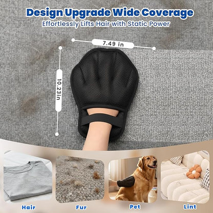 Pet Hair Removal Gloves, Reusable Electrostatic Pet Removal Gloves for Cats & Dogs, Magic Brush Pet Hair Remover Tool for Couch, Carpet,Laundry,Sofa(2 PK)