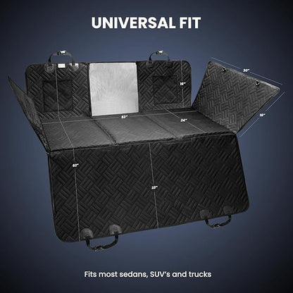 Premium Truck Dog Seat Cover, Extra Strength Honeycomb Hard Bottom Holds 400lbs, Dog Back Seat Extender, Waterproof, Anti-Scratch, Safer, Back Seat Pet Cover for Dogs Upgraded 2025 Materials!
