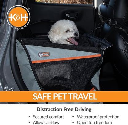 K&H Pet Products Buckle N Go Dog Car Seat for Small Dogs, Waterproof Fabric, Breathable Mesh Sides, Adjustable Seat Belt Leash, Carseat for Small Pets, Car Seat Carrier - XS 16 X 14 X 14in