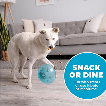 Outward Hound by Planet Dog Snoop Dog Toy – Treat‑Dispenser Puzzle Ball, Interactive Slow Feeder, Medium to Large Dogs, Bouncy & Mint-Infused, Blue, 5"
