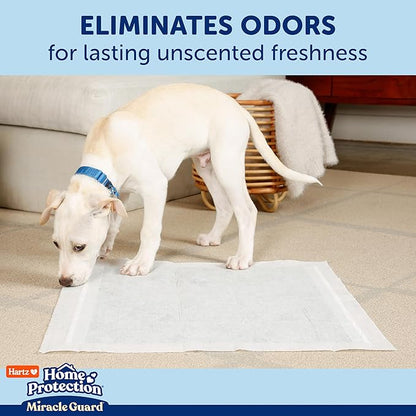 Hartz Miracle Guard Dog and Puppy Dog Pads Max Absorbency 24 Hour Use Odor Eliminating No Leaks, 3XL Size 20 Count