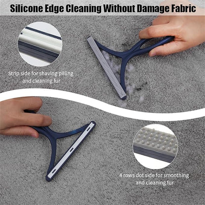 Pet Hair Removal Tool 2 Pack Dog Cat Pet Hair Remover for Furniture Portable Pet Hair Fur Removal Tools Carpet Rakes Scraper for Furniture Car Mat Pet Tower Rugs
