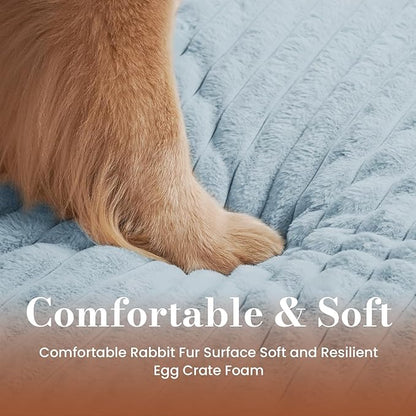 Dog Beds for Large Sized Dog, Orthopedic Pet Bed with Waterproof Lining, Soft Short Plush Surface & Egg Crate Foam, Machine Washable Pet Bed with Removable Cover & Anti Slip Bottom