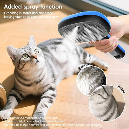 Steam Brush for Dogs and Cats,Dog and Cat Hair Brush for Shedding and Grooming with Electronic Mist Spray,Pet Steam Brush for Dog & Cat,Cat Steam Brushes for Indoor Cats.
