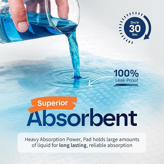 Healqu Puppy Pads - 50-Count, 24x24 - Advanced Leakproof Technology for Housebreaking & Training - Ultra Absorbent Puppy Pee Pads - Ideal for Dogs, Puppies, Cats - Attractant Pet Training Pads