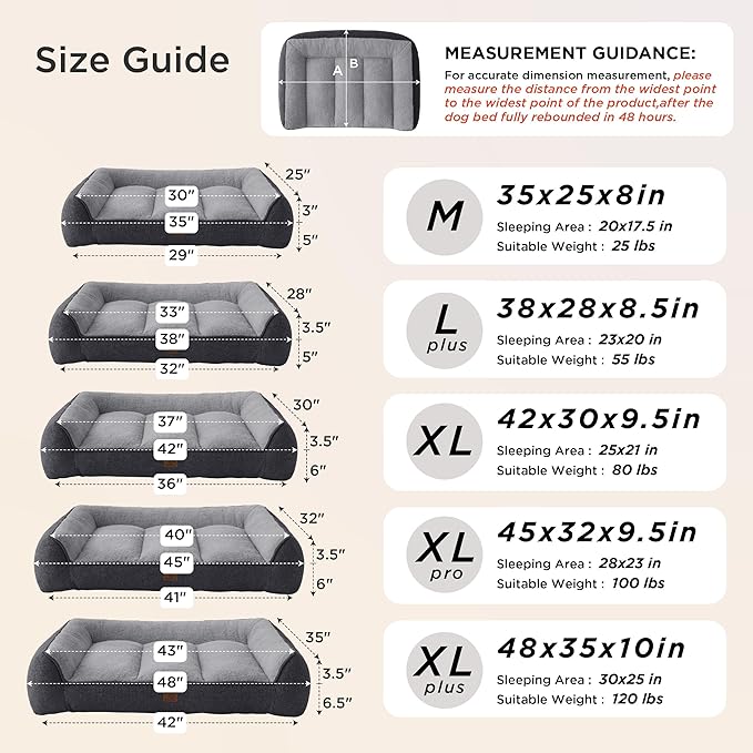 Bedsure SupportMax™ XL Pro Orthopedic Dog Beds Large Sized Dog - As Seen on TV Extra Thick Supportive Dogs Couch with Waterproof Washable Cover, Extra Large Comfort Pet Sofa with Soft Sherpa, Black